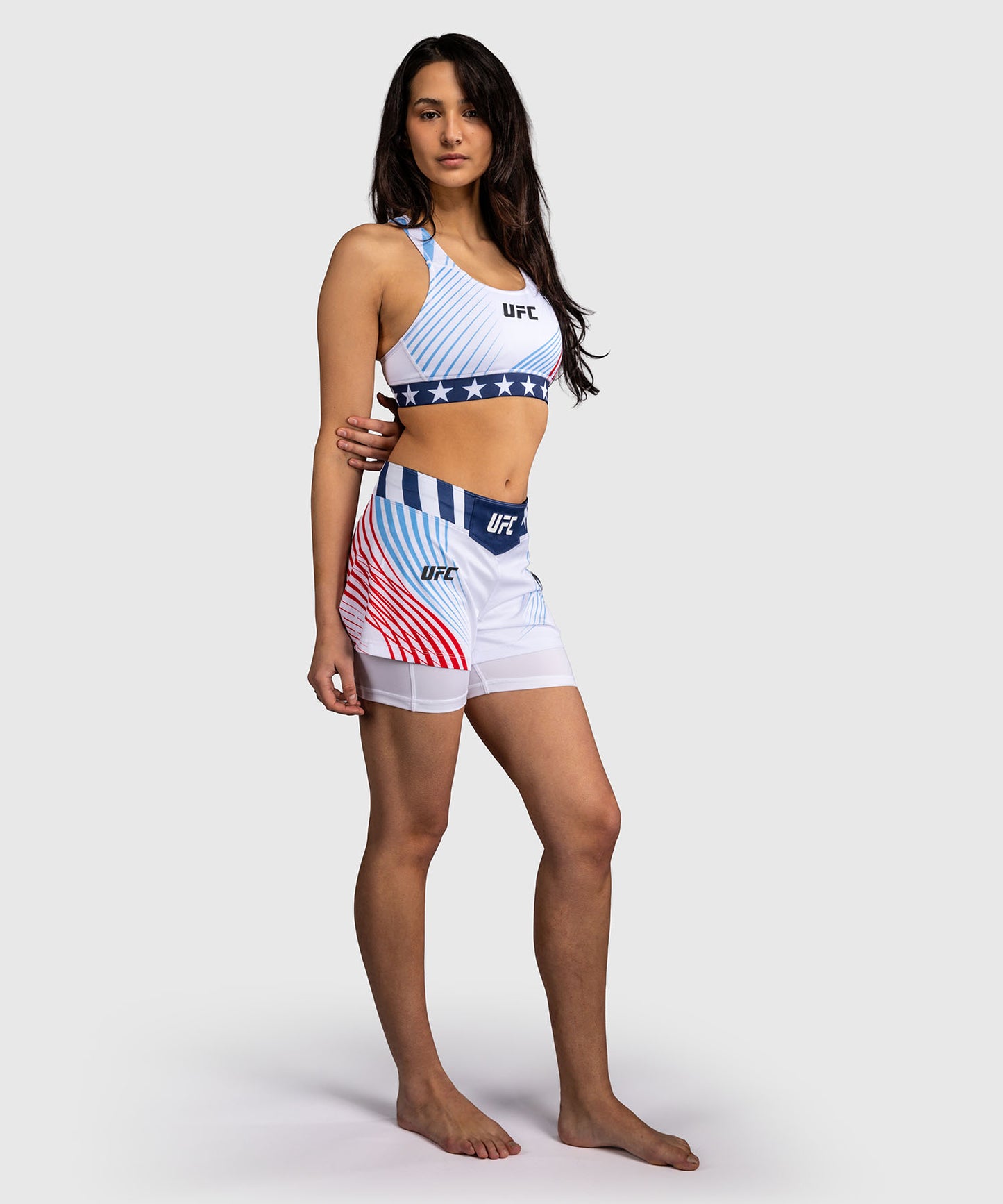 Women's Official UFC Freedom 250 by Venum White Authentic Fight Night Fight Short
