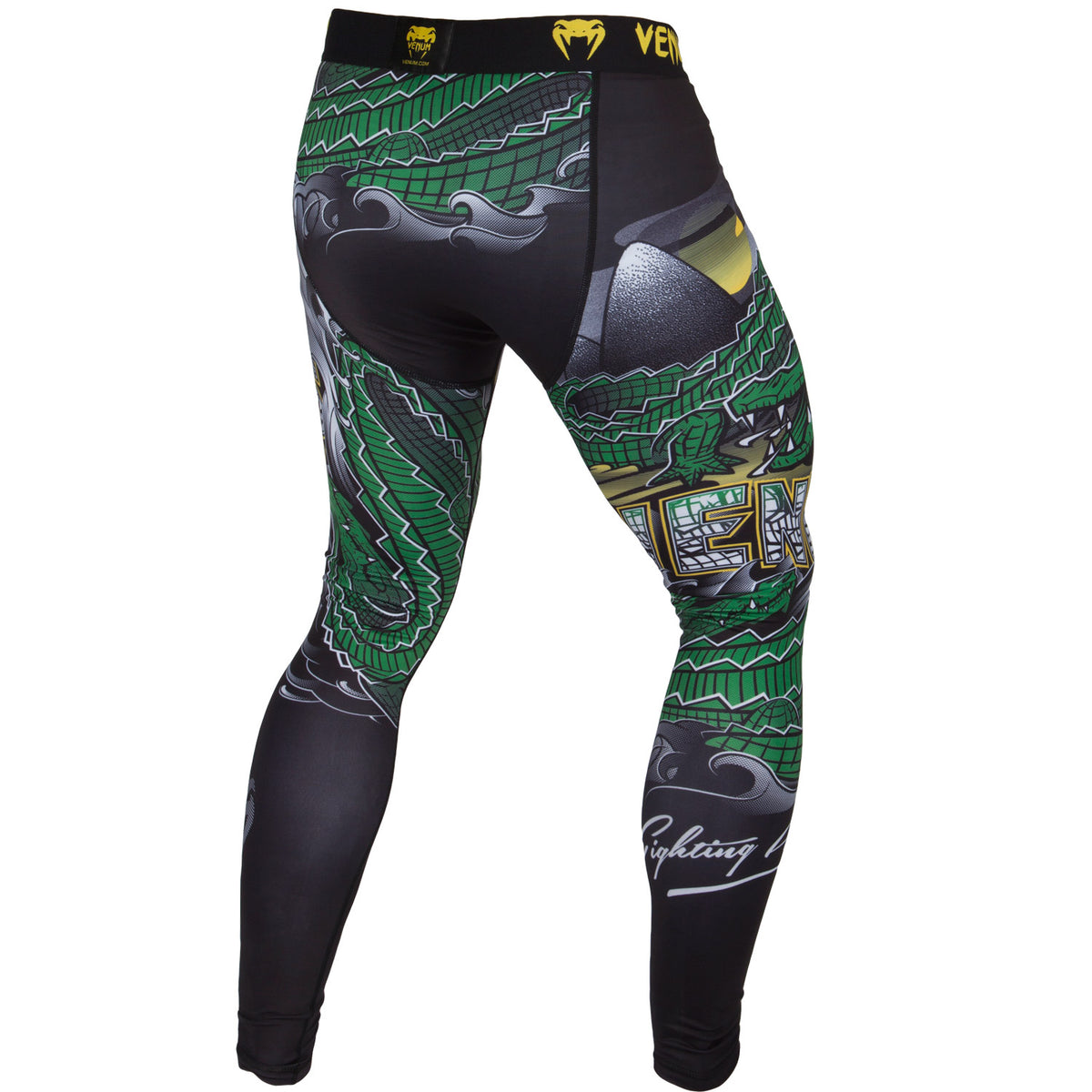 Venum Crocodile Compression Tights - Black/Green