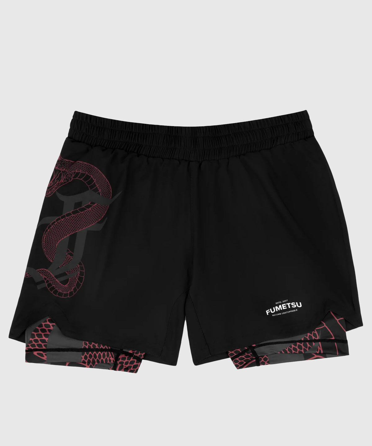 Fumetsu Dual Layer Anaconda Fightshorts - Nero/Rosso