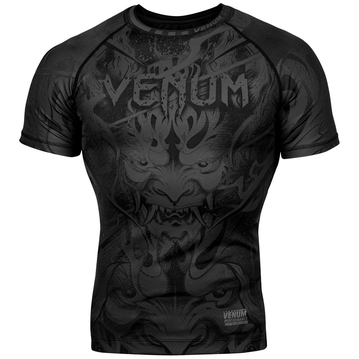 Venum Devil Rashguard -  kurze Ärmel - Schwarz/Schwarz