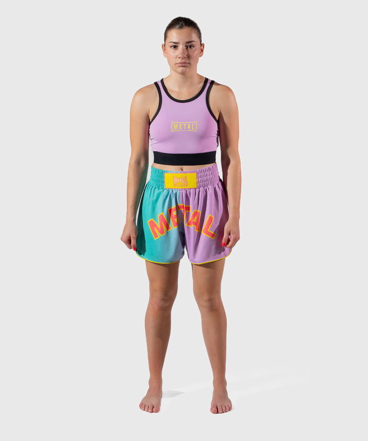 Metal Boxe One Post Cutting Treats Muay Thai Shorts - Violett