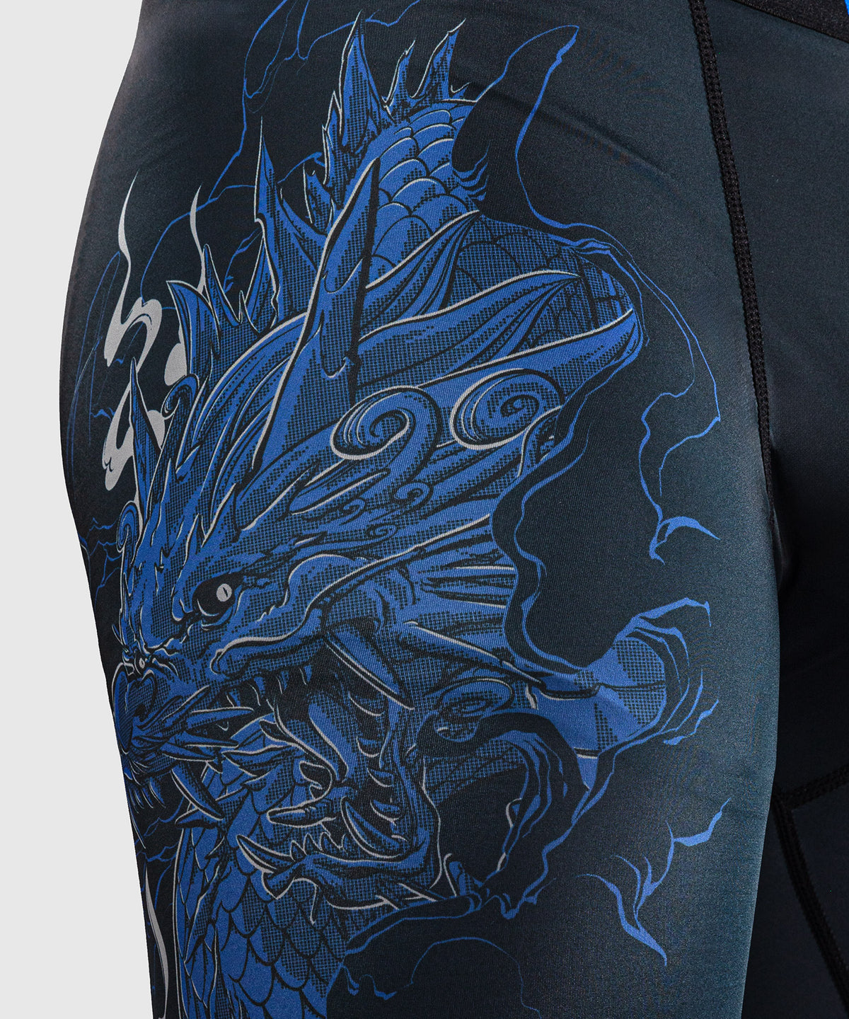 Pantalon de compression Venum Thunder Dragon – Noir/Bleu Royal