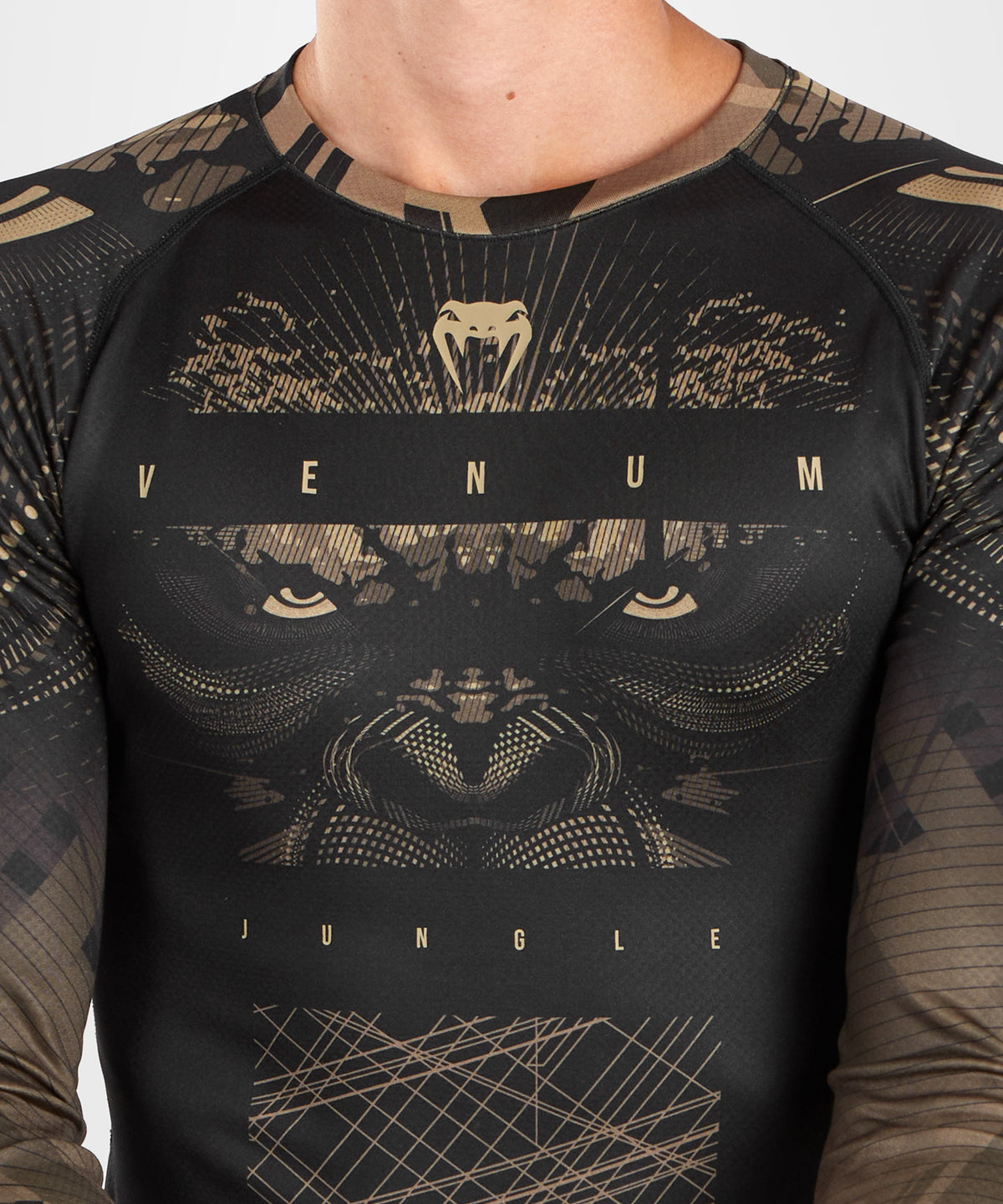 Venum Gorilla Jungle Rashguard Langarm - Schwarz/Sand