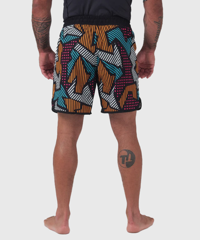 Kingz Patchwork Fightshorts - Nero/Arancione/Blu