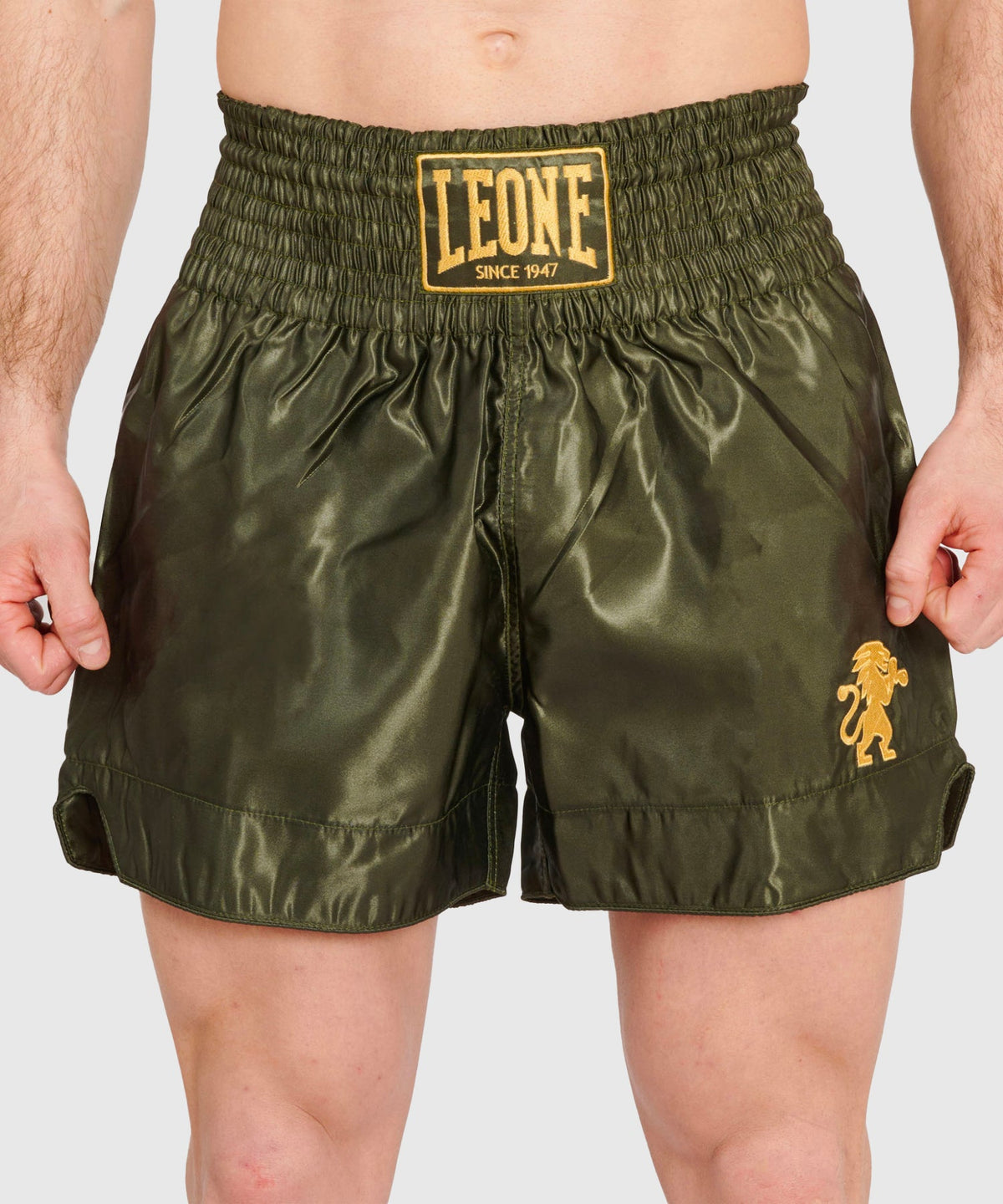 Leone Basic Pantalones de Muay Thai - Caqui