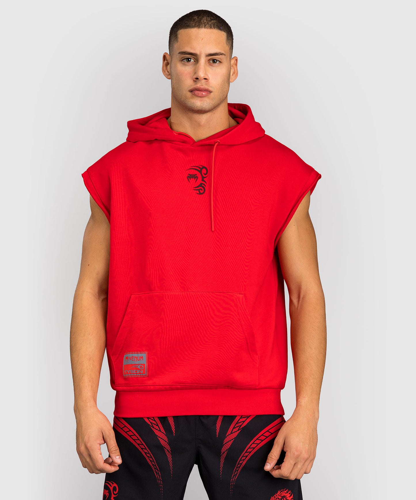 Venum x Mike Tyson Tiger Ärmelloser Hoodie - Intensivrot/Tiefschwarz