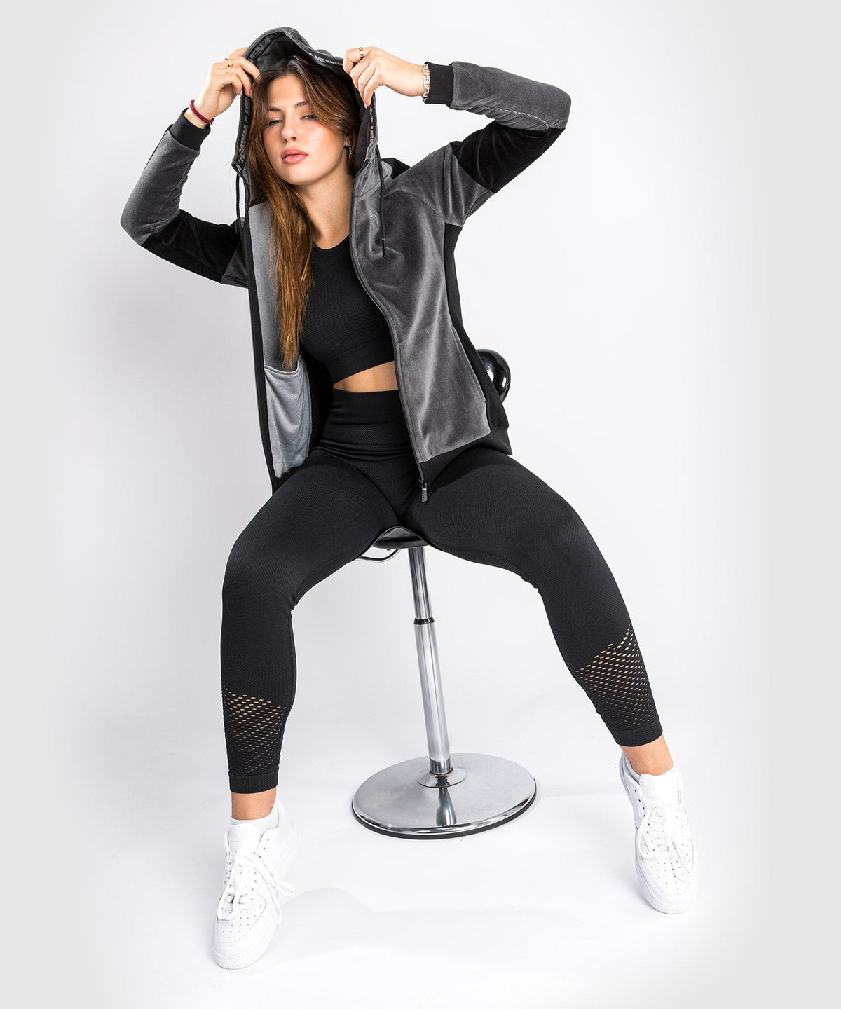 Sweatshirt Venum Camoline 2.0 Velvet - Pour Femmes - Gris/Noir