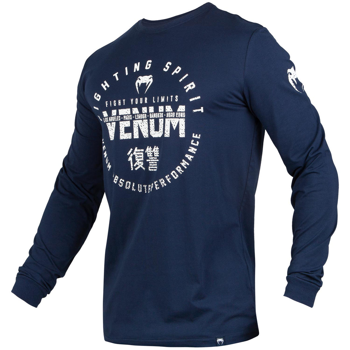 T-shirt Venum Signature - Manches longues - Bleu Marine/Blanc