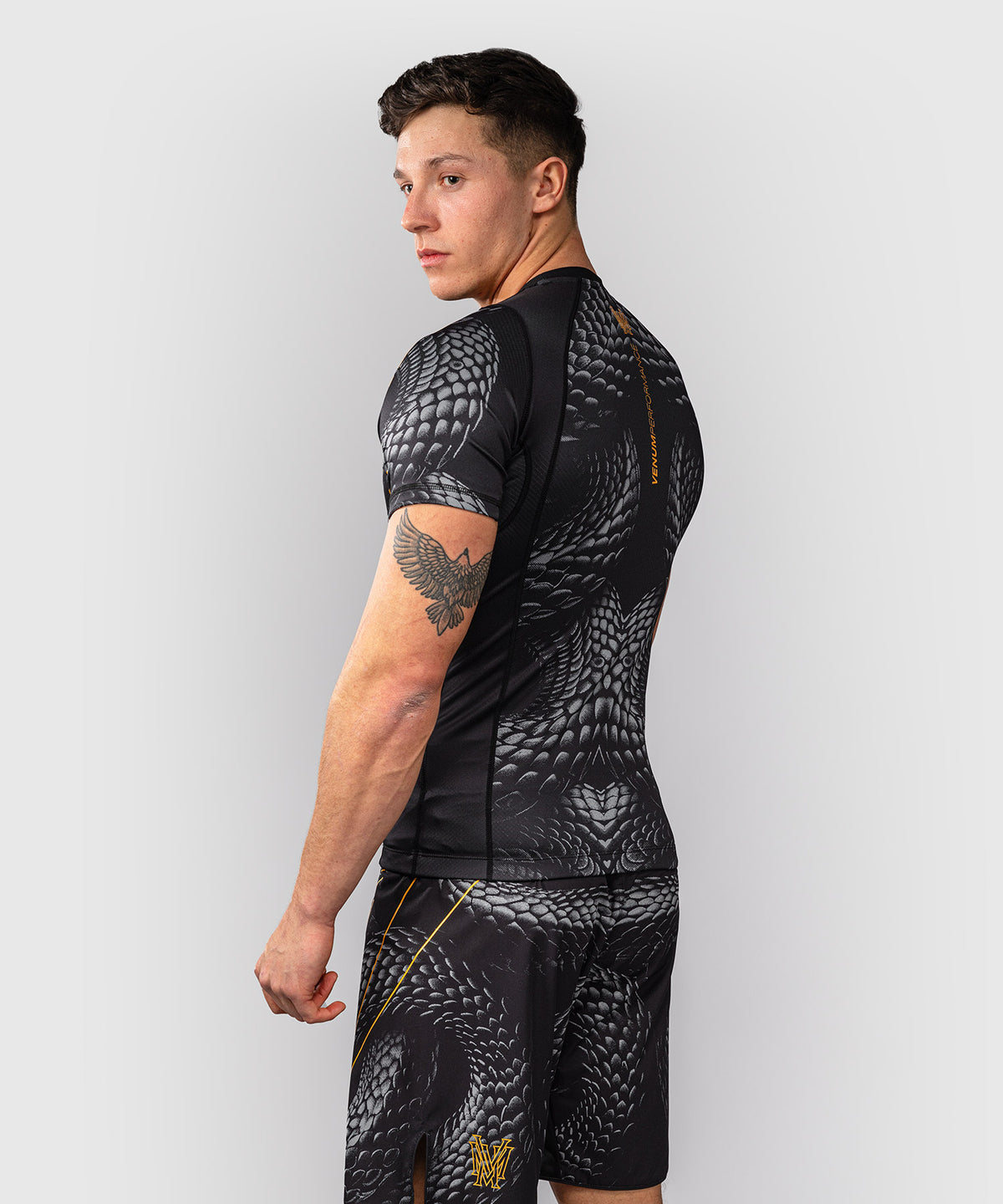 Venum Matupa Kurzarm Rashguard - Schwarz/Grau/Gold