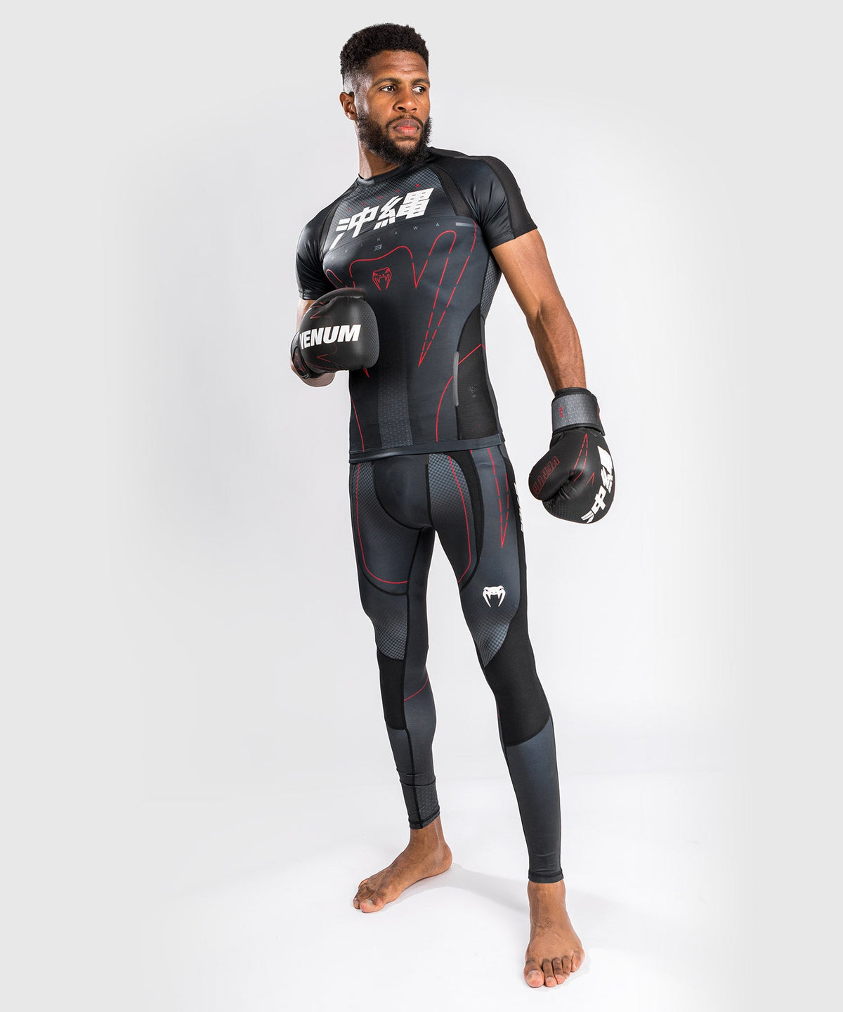 Venum Okinawa 3.0 Rashguard - Kurzarm- Schwarz/Rot