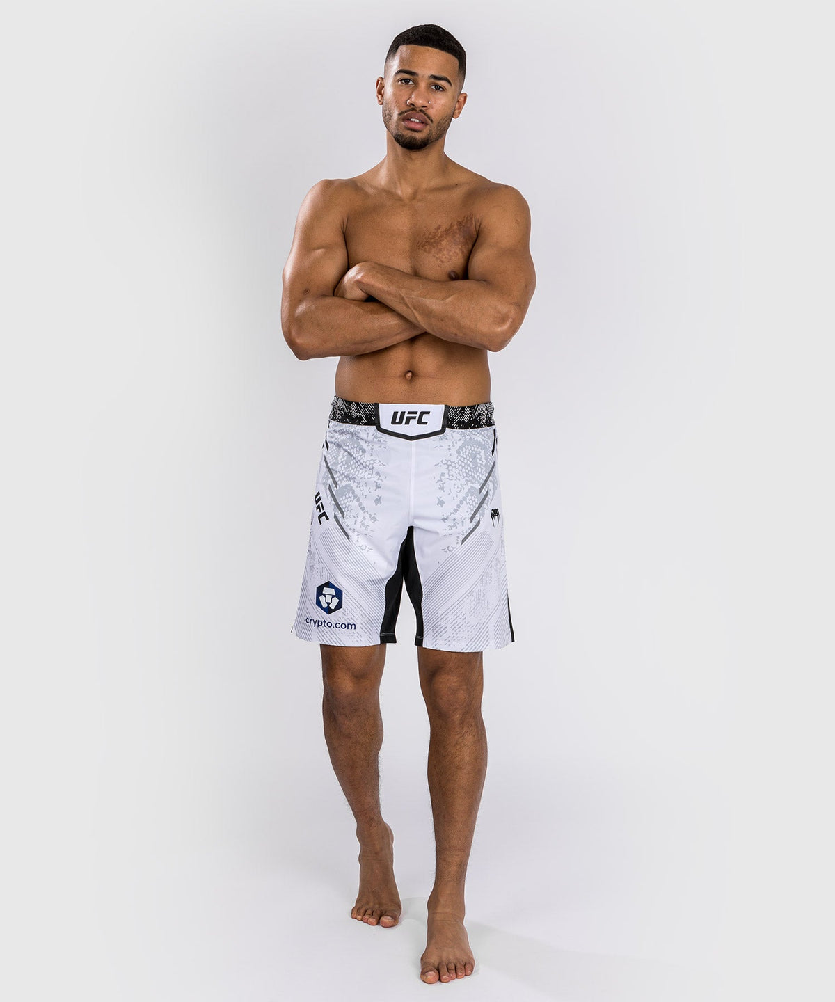 Shorts de combat Coupe longue pour Hommes UFC Adrenaline by Venum Authentic Fight Night - Blanc