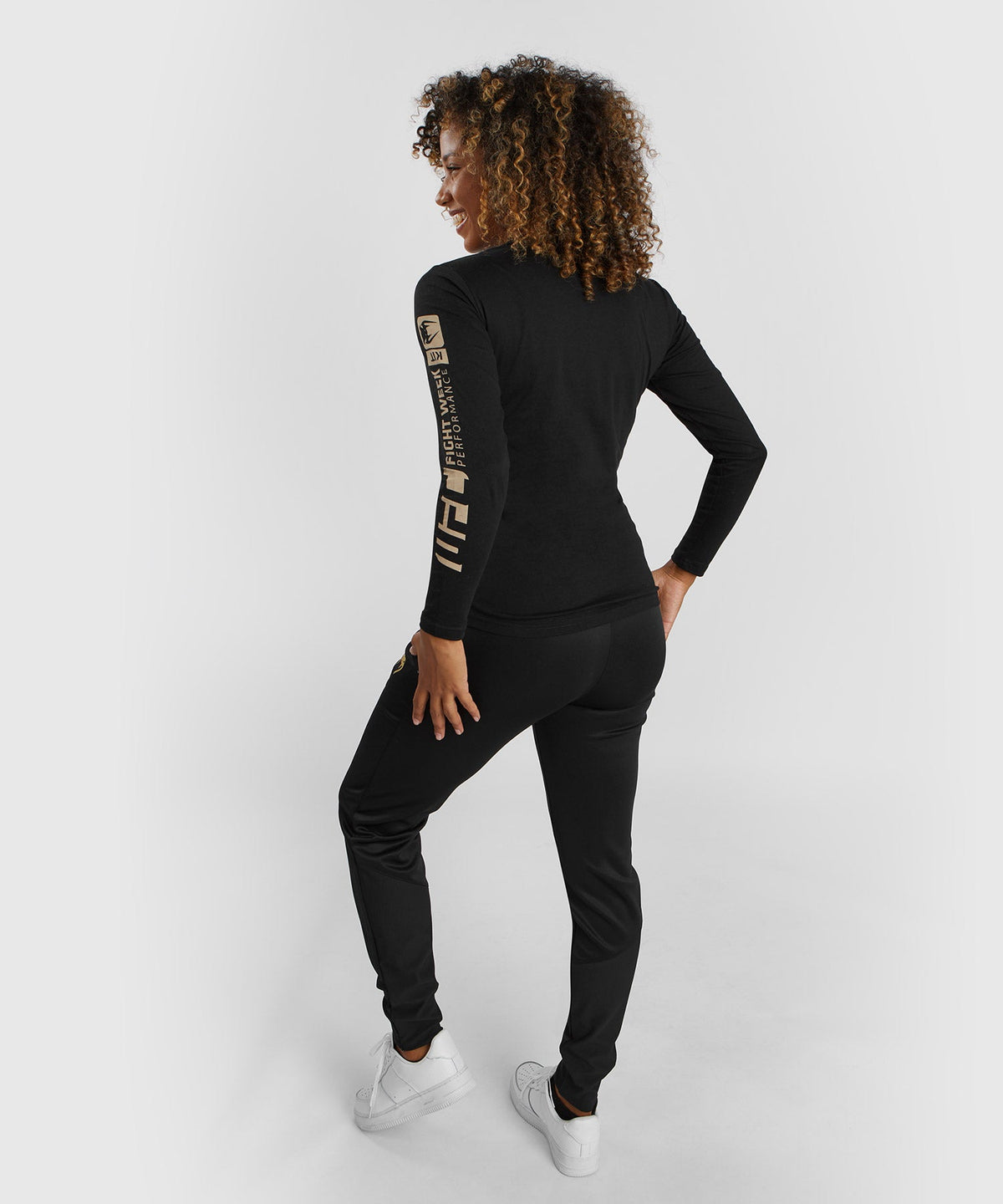 Women's UFC Adrenaline by Venum Fight Week Long Sleeve Cotton T-Shirt - Black