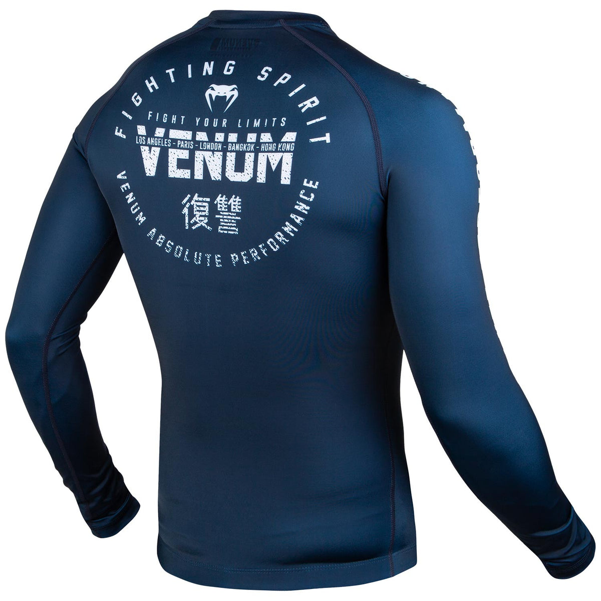 Rashguard Venum Signature - Manches longues - Bleu Marine/Blanc
