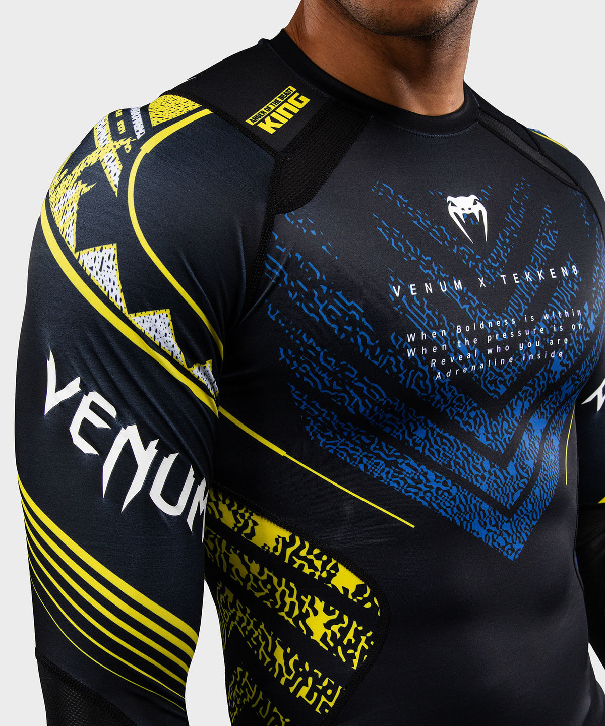 Venum x TEKKEN 8 Rashguard Manga Larga King - Negro/Amarillo