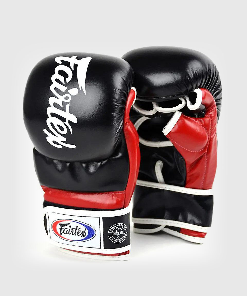 Fairtex V18 Guantes de Sparring MMA - Negro/Rojo