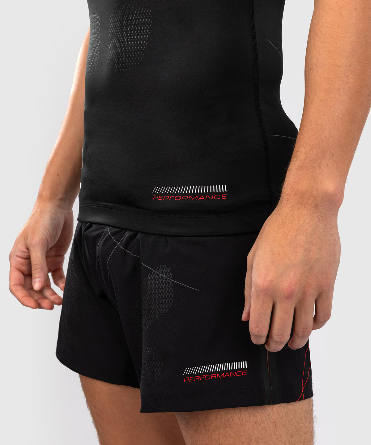 Venum Tactical XT Rashguard a maniche corte - Nero/Rosso fuoco
