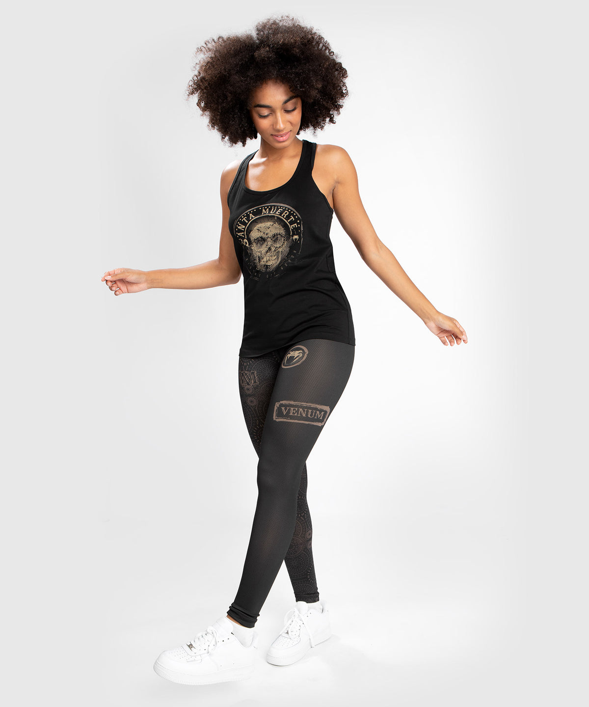 Camiseta de tirantes Venum Santa Muerte Dark Side para mujer - Negro/Marrón