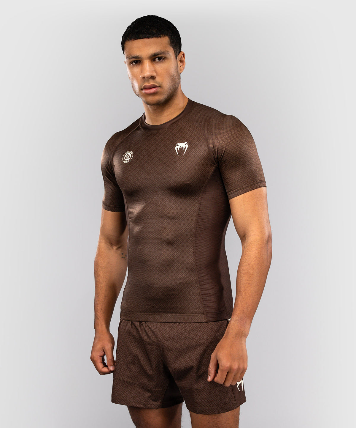 Rashguard à Manches Courtes Venum x Roger Gracie Academy - Marron Foncé