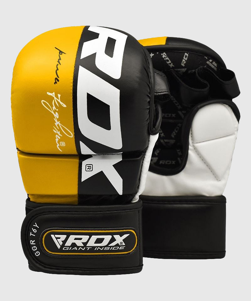 RDX Sports T6 MMA Sparring Gloves - Yellow