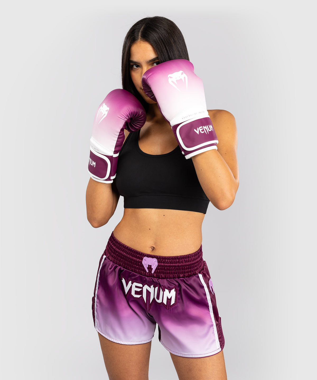 Venum Iris Muay Thai Shorts - Plum/white