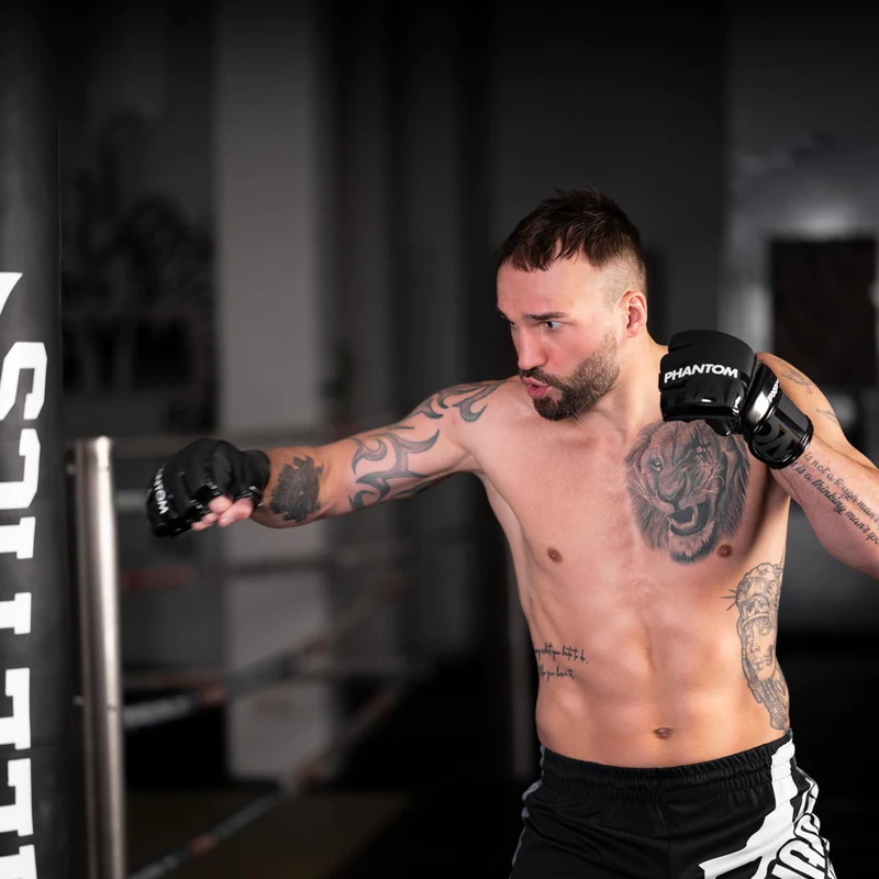 Phantom Athletics Apex Hybrid MMA-Handschuhe - Schwarz