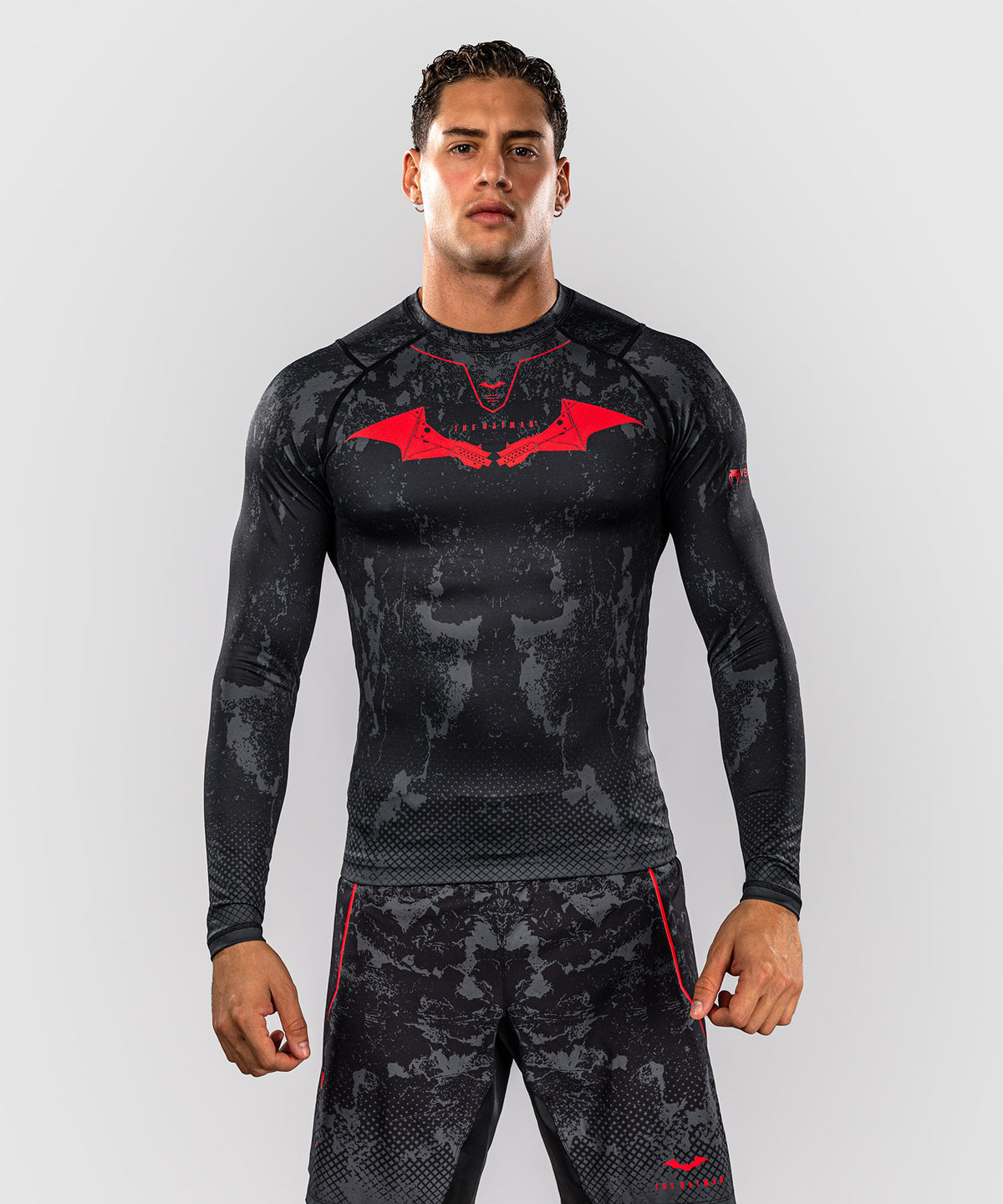 Venum x Batman Rashguard a maniche lunghe - Nero/Grigio/Rosso