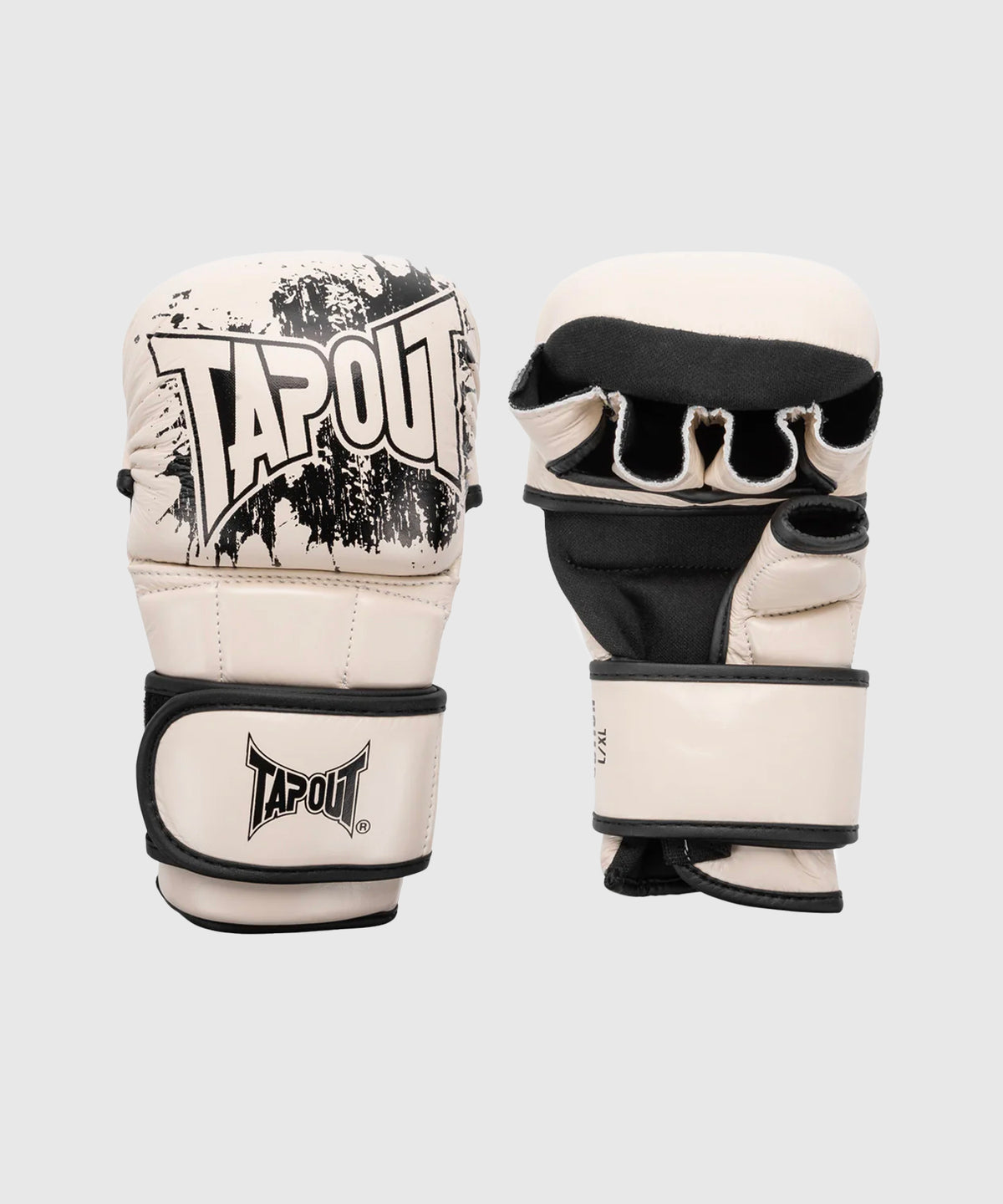 Tapout Ruction MMA-Sparring-Handschuhe - Ecru/Schwarz