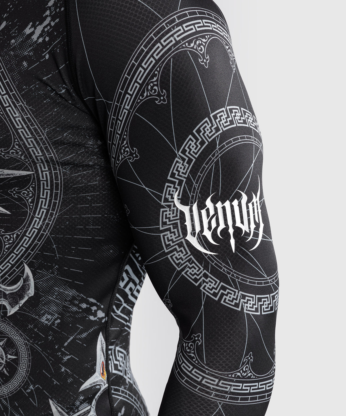 Venum Gladiator 5.0 Herren Langarm Rashguard - Schwarz/Silber