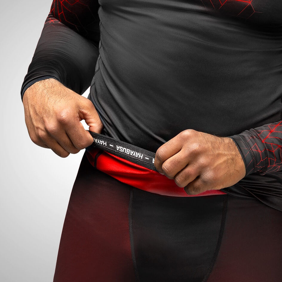 Hayabusa Geo Langarm-Rashguard - Rot