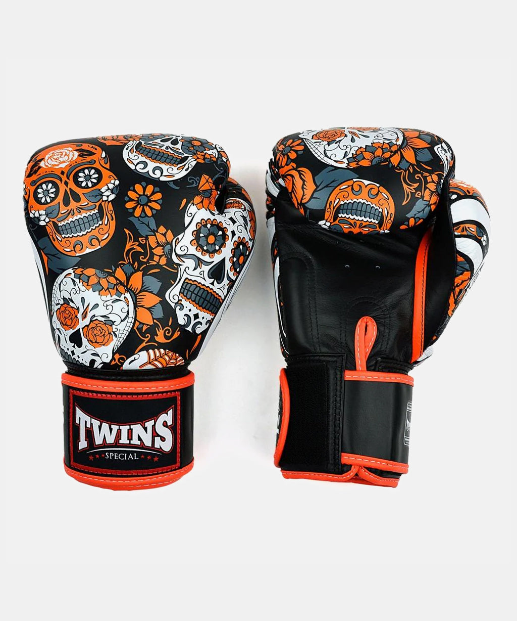Gants De Boxe Twins Special Fantasy 4 Skull - Orange
