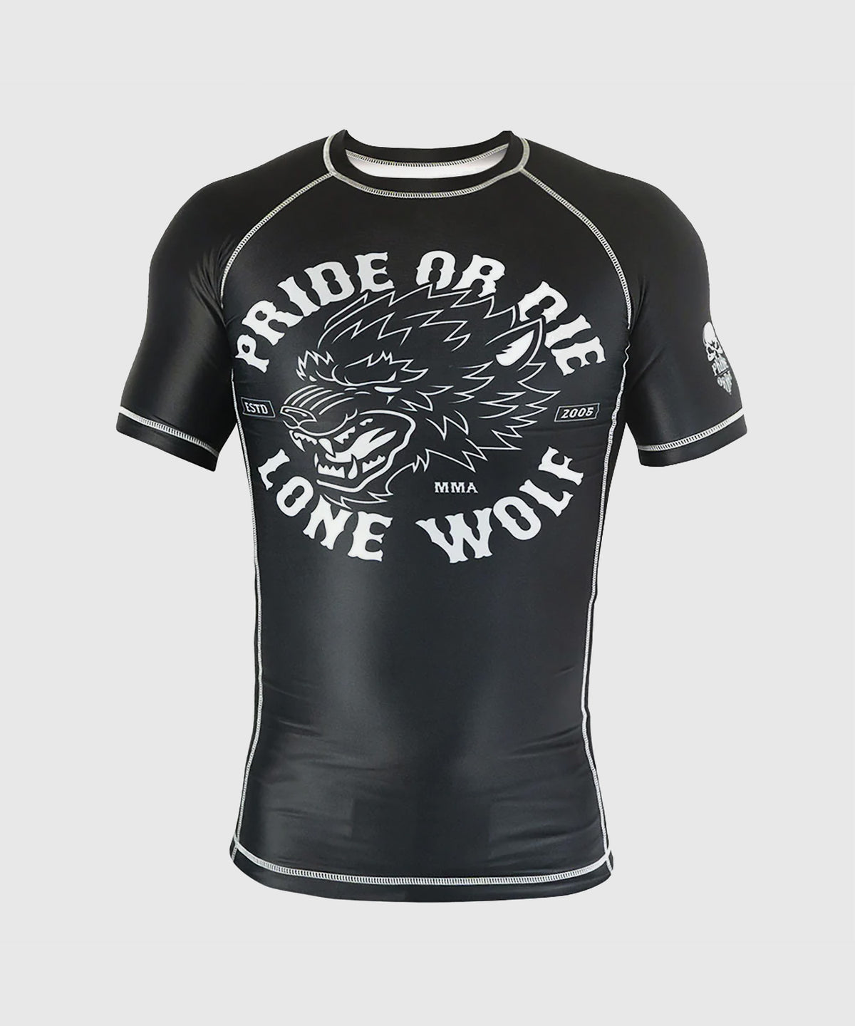 Pride Or Die Lone Wolf Rashguard - Black
