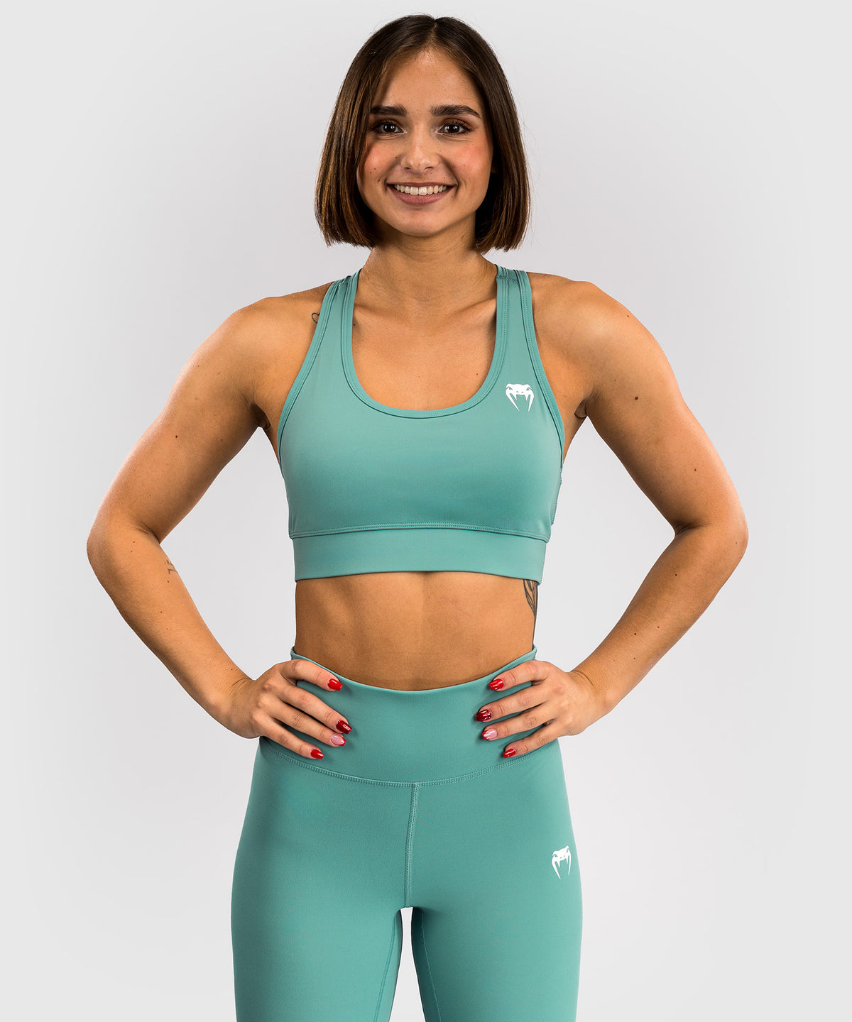 Venum Essential Medium Impact Damen Sport-Bh - Aqua Grün