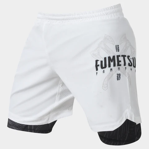 Fumetsu Dual Layer Berserker Fightshorts - Bianco/Nero