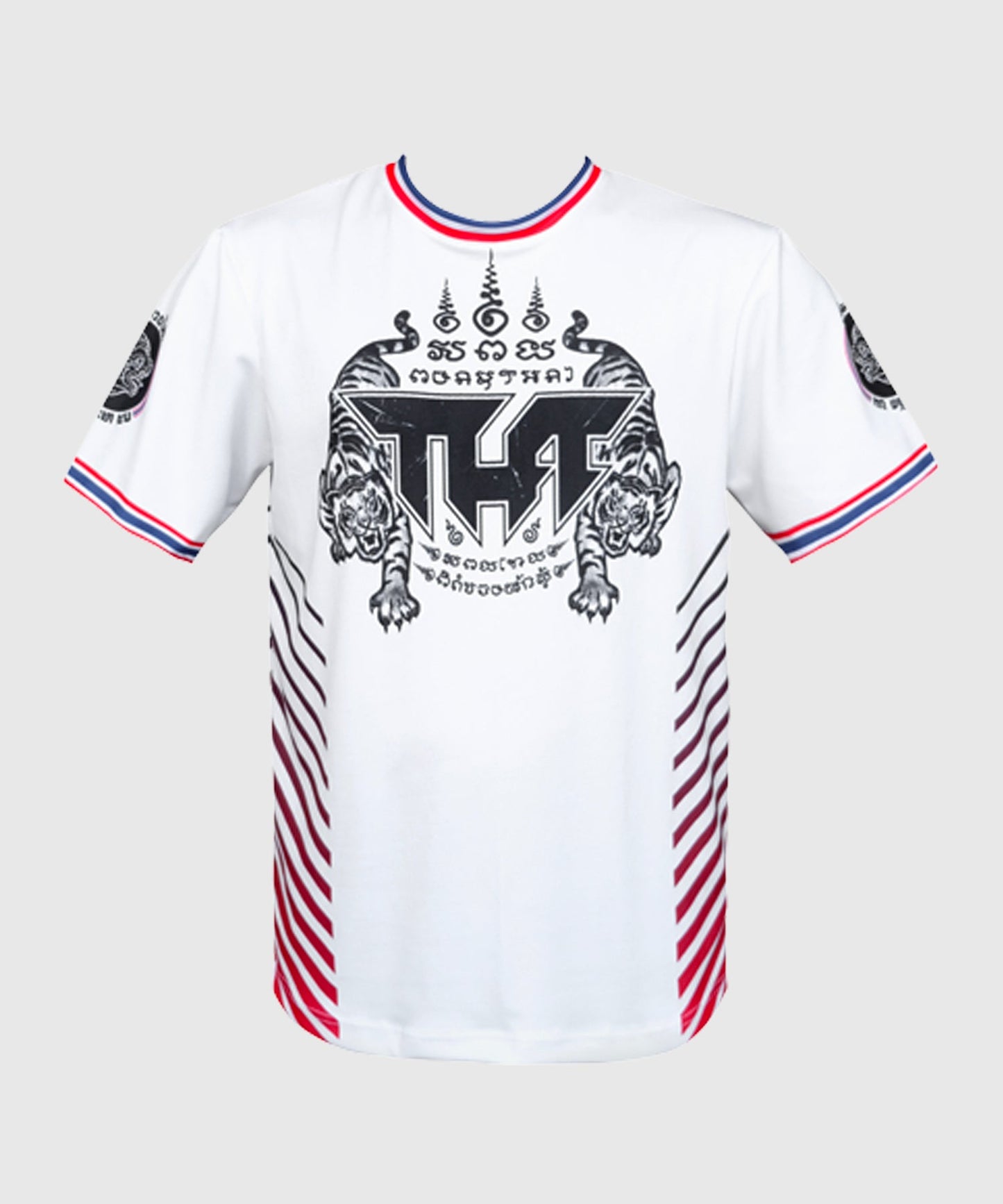 Tuff True Power Twin Tigers Yantra Muay Thai Dry Fit T-shirt - White