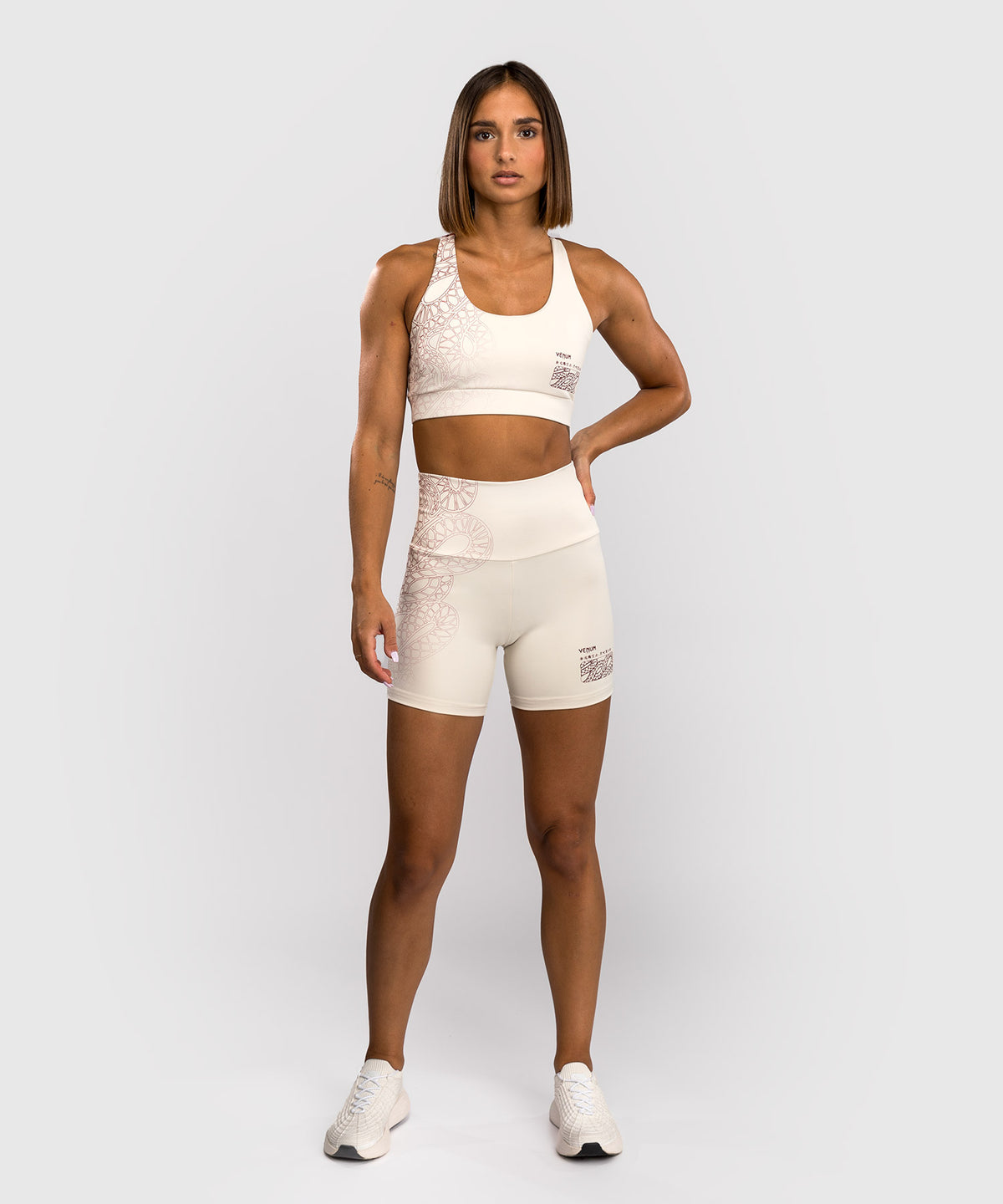 Short de Compression pour Femmes Venum Serpenti – Ivoire/Bordeaux