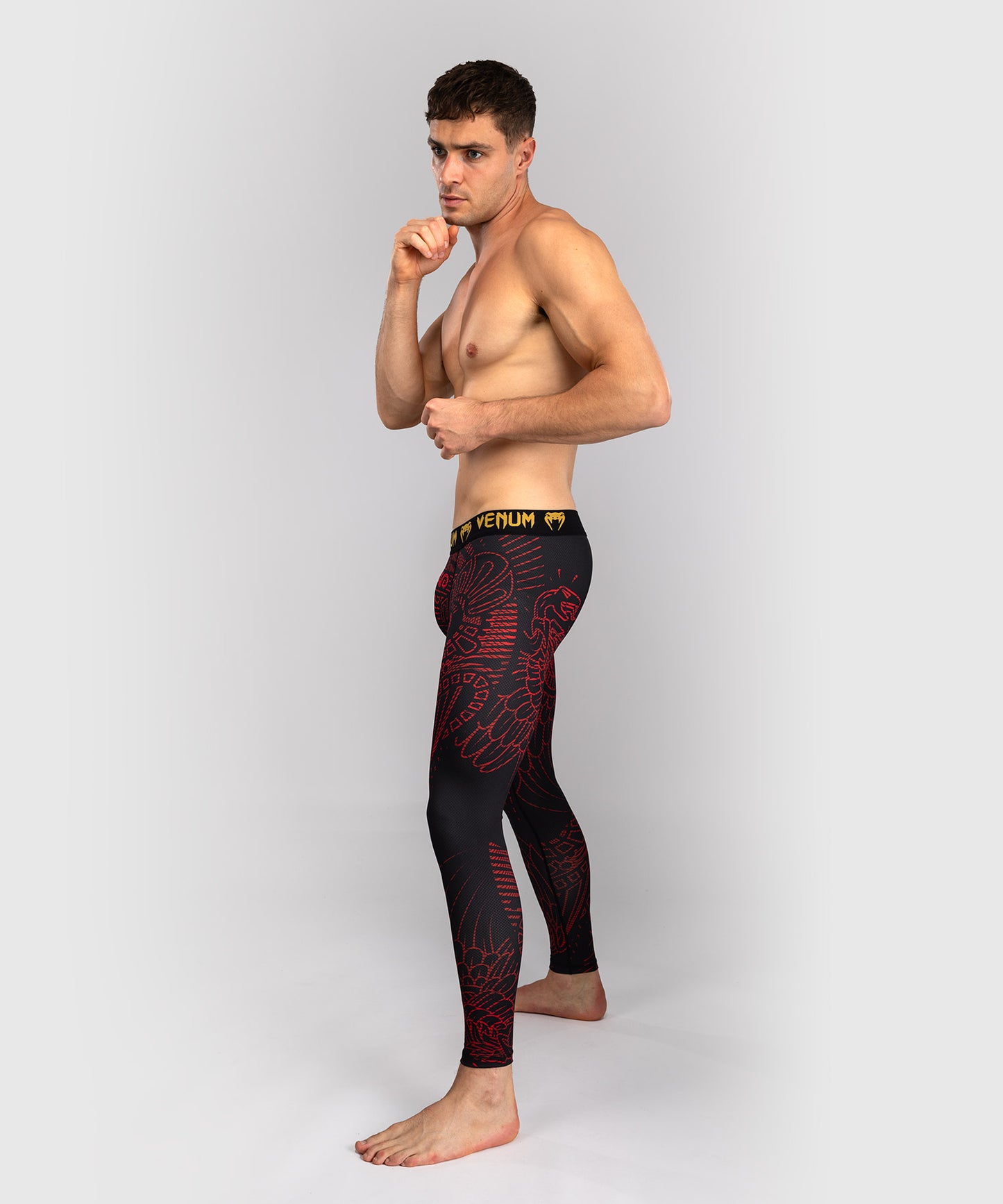 Venum Quetzal Fury Spats - Black/Fury Red/ Tangerine