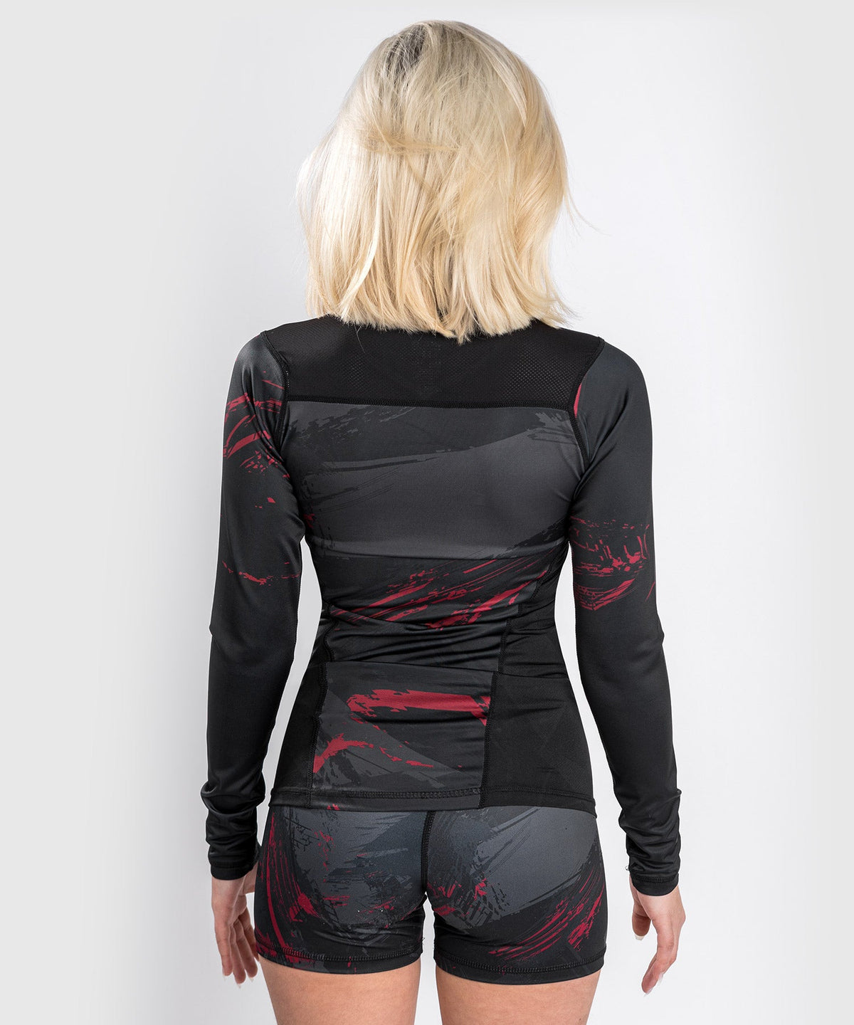 T-Shirt de Compression UFC Venum Authentic Fight Week 2.0 - Manches Longues - Pour Femmes - Noir/Rouge
