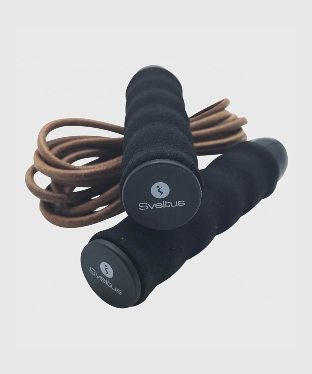 Corde à sauter en cuir lestable Sveltus - 100g - Noir/Marron