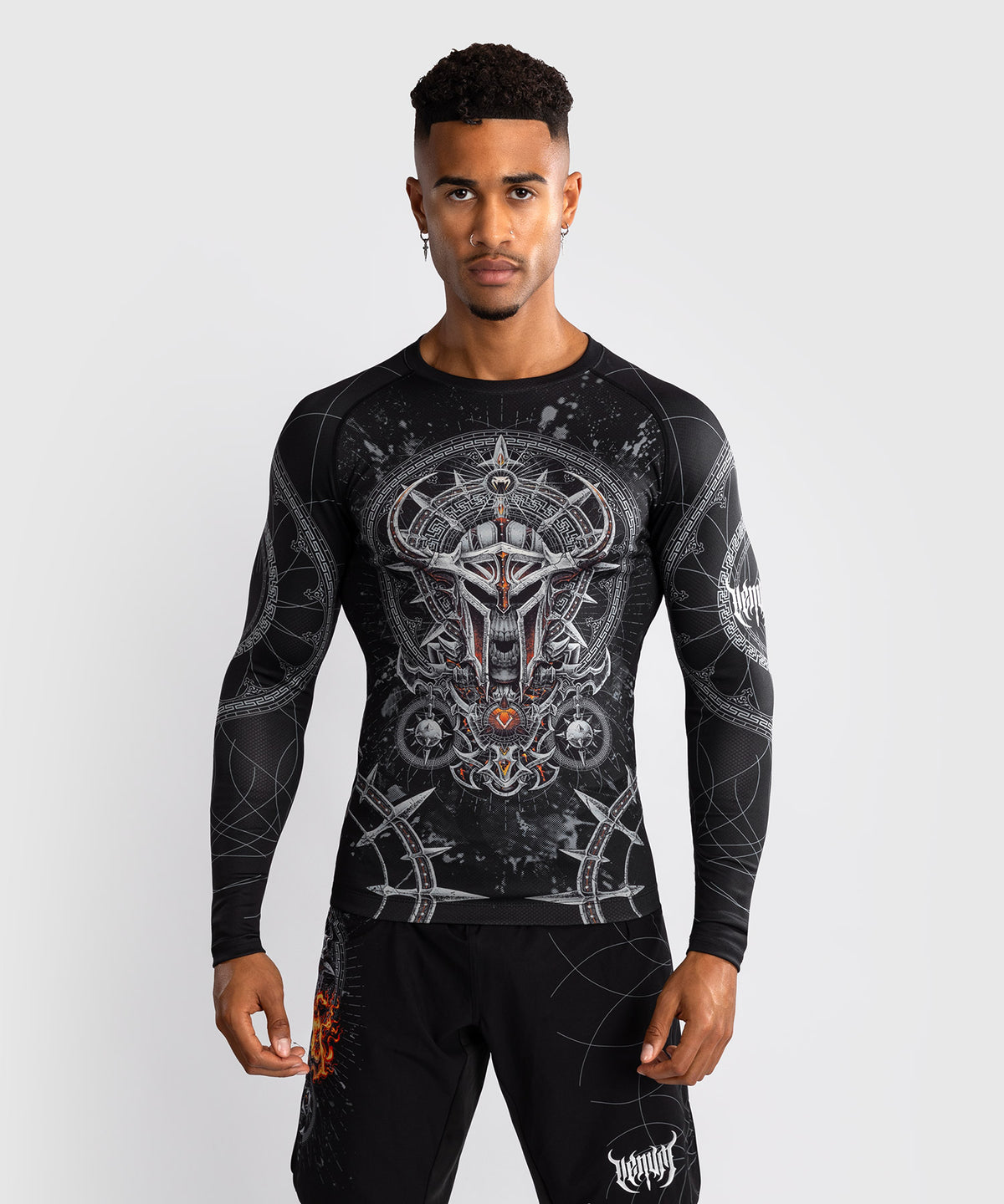 Venum Gladiator 5.0 Herren Langarm Rashguard - Schwarz/Silber