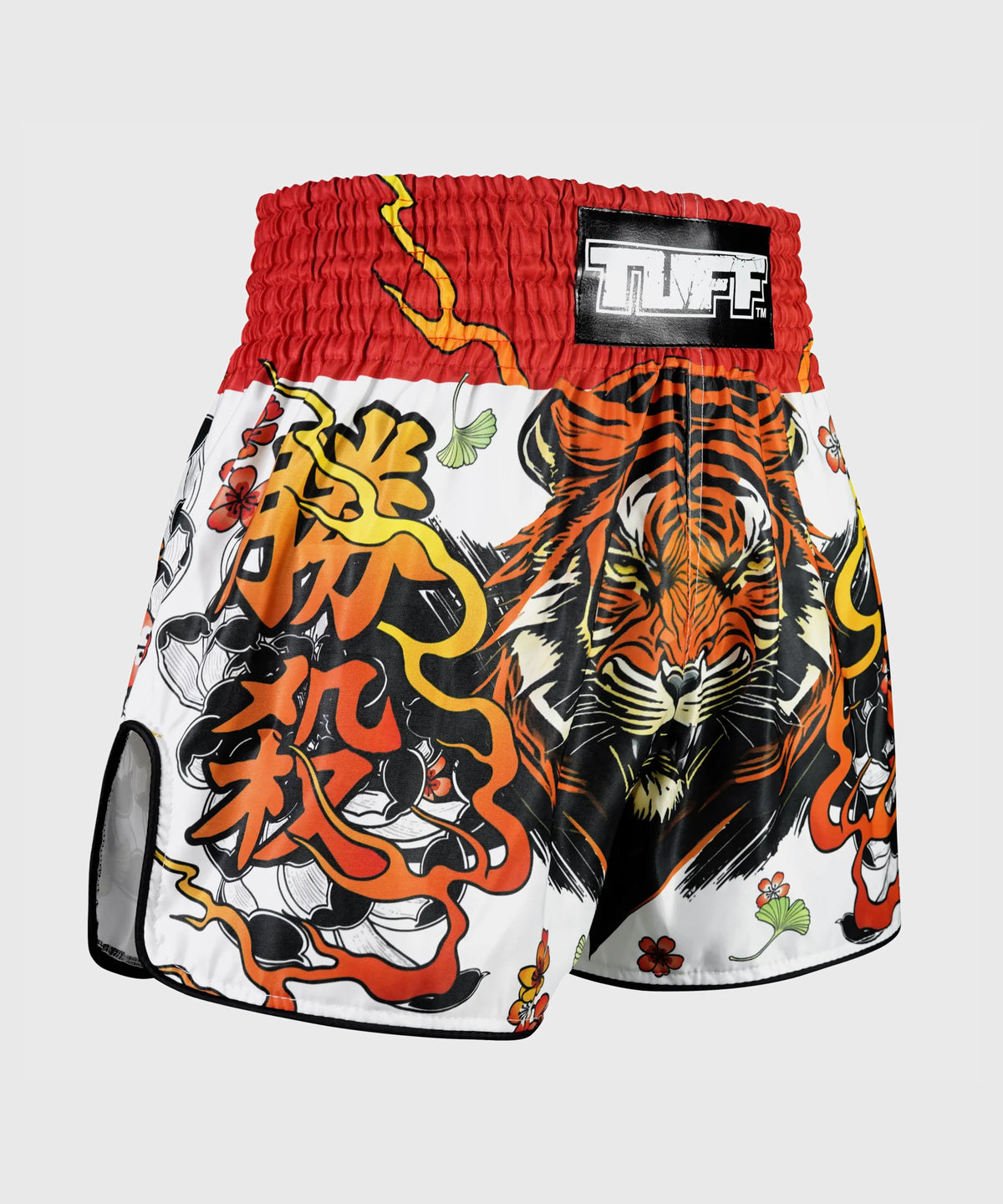 Short de Muay Thai Tuff Retro Style Tora Chikara Power Of Tiger - Blanc