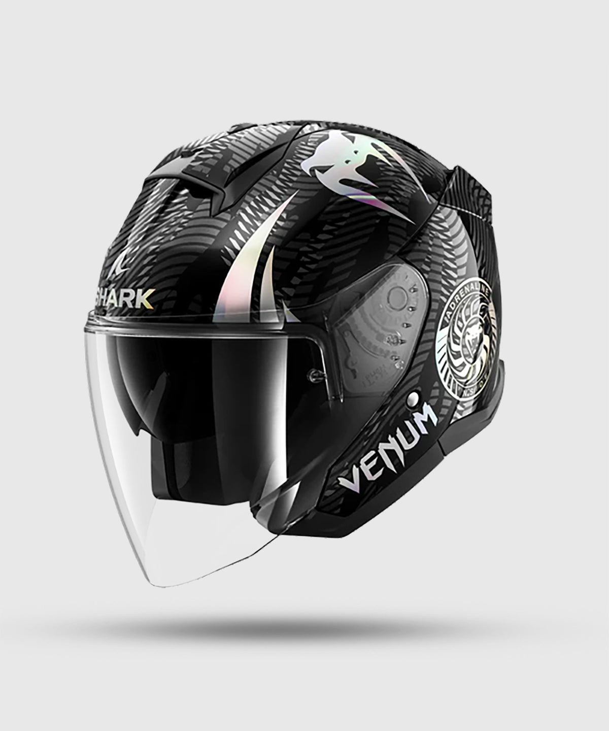 Venum x Shark SKWAL JET Motorcycle Helmet - Black Chrom Anthracite