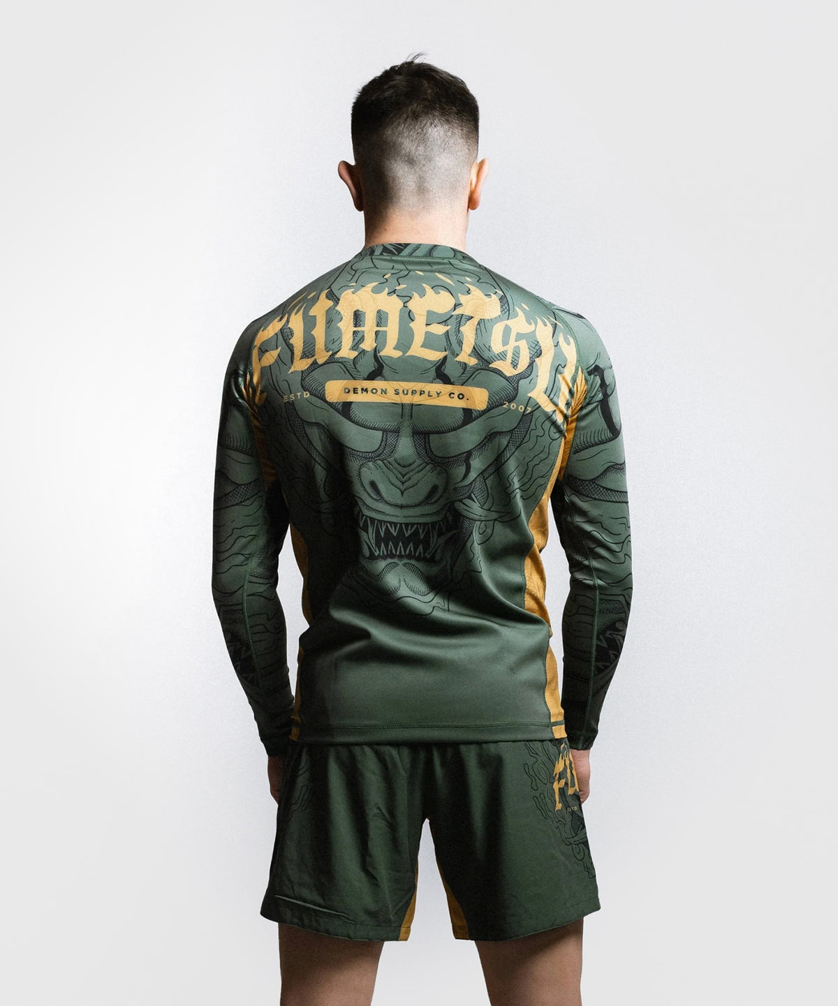 Fumetsu Oni Rashguard a Maniche Lunghe - Cachi/Oro/Nero