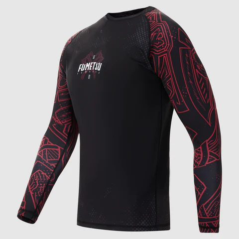 Fumetsu Berserker Rashguard a Maniche Lunghe - Nero/Rosso