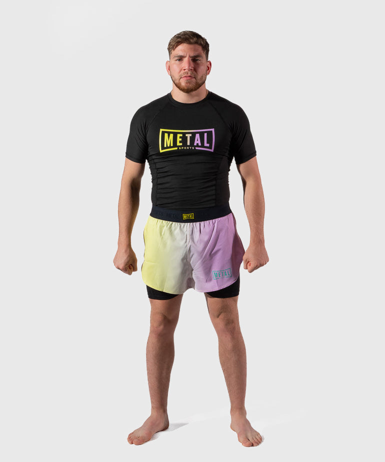 Metal Boxe Post Cutting Treats 2-in-1-Fightshorts - Violett