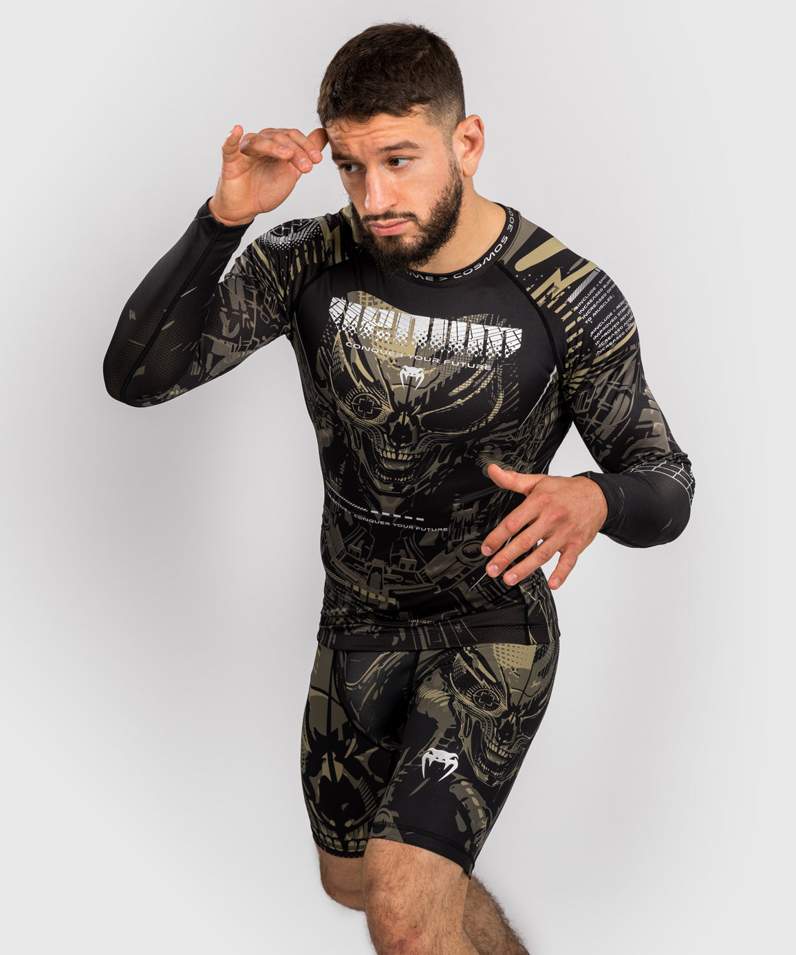 Venum Invader Langarm Rashguard - Schwarz/Sand
