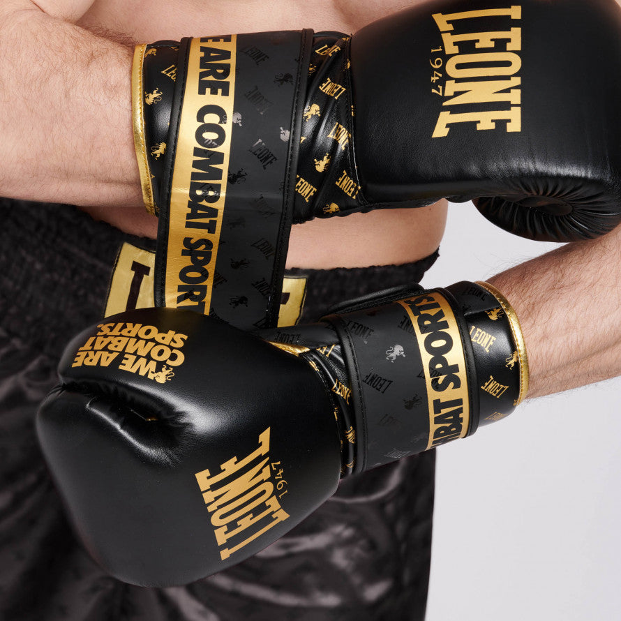 Leone DNA Guantoni da Boxe - Nero/Oro