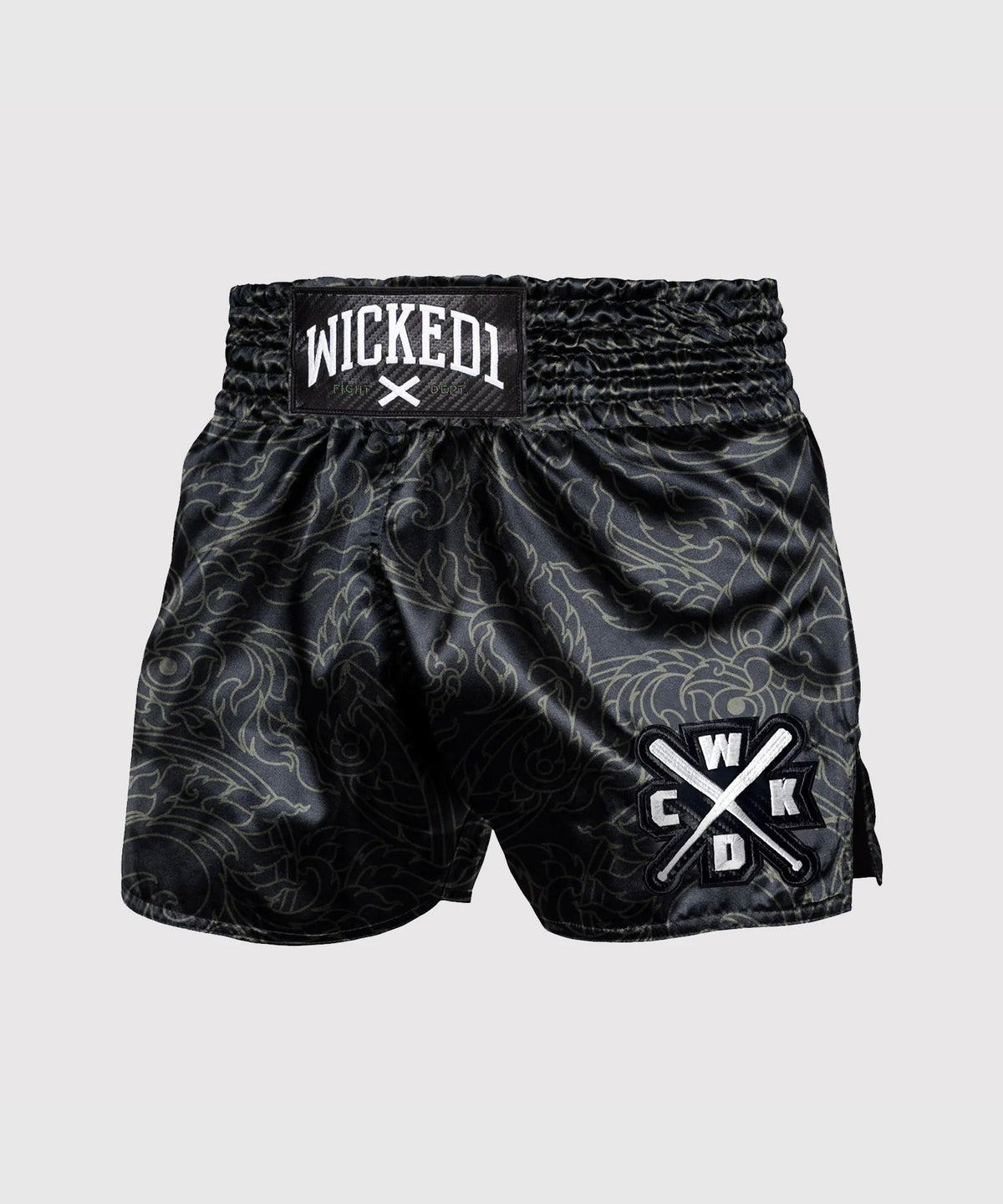 Wicked One Kwaï Muay Thai Shorts - Schwarz/Khaki