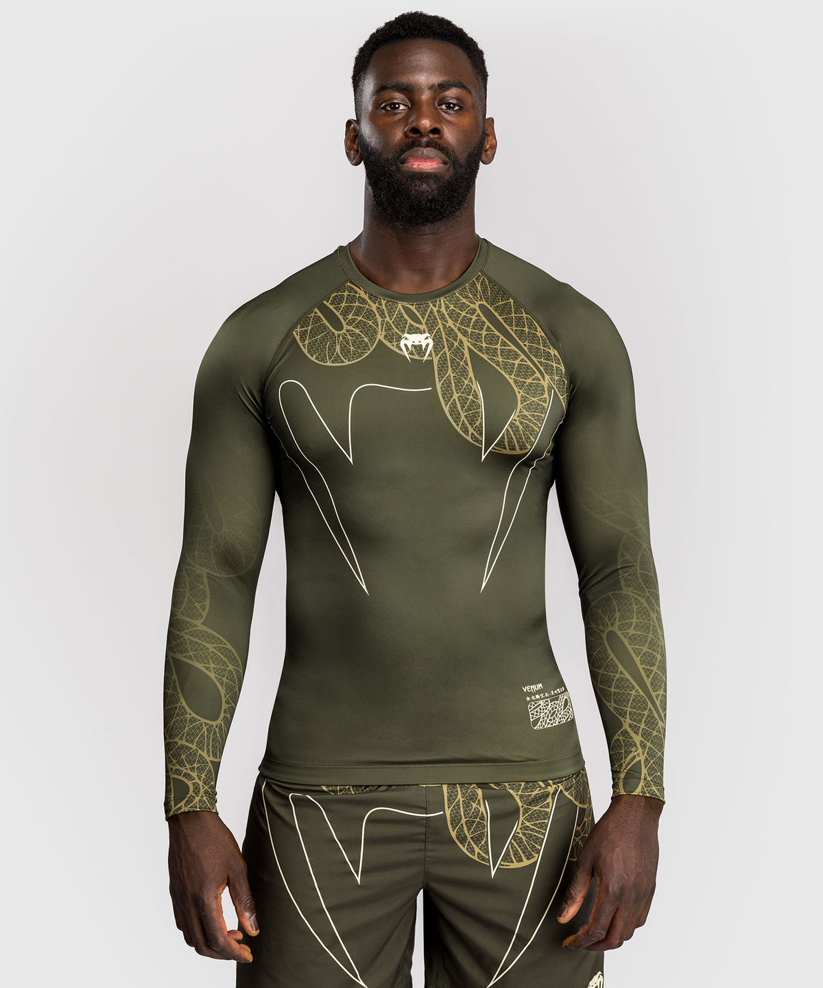 Venum Serpenti Langarm Rashguard – Khaki/Bronze/Ivory
