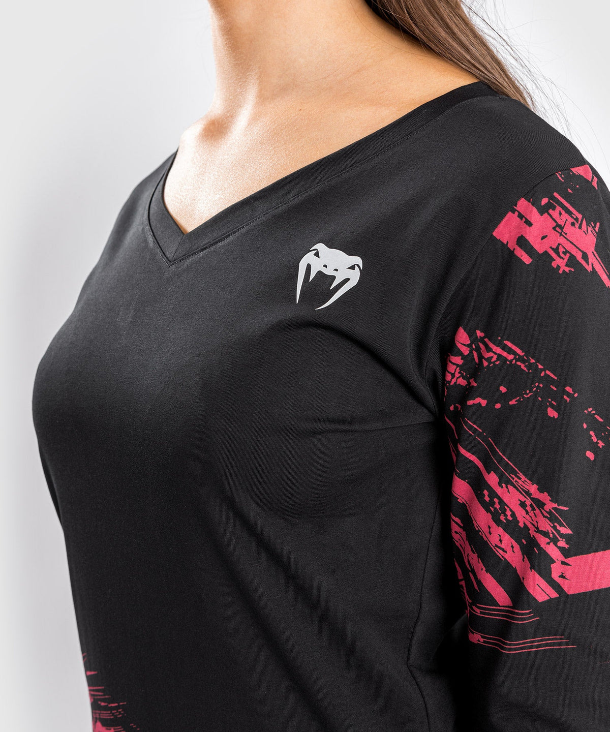 T-Shirt UFC Venum Authentic Fight Week 2.0 - Pour Femmes - Manches Longues - Noir/Rouge