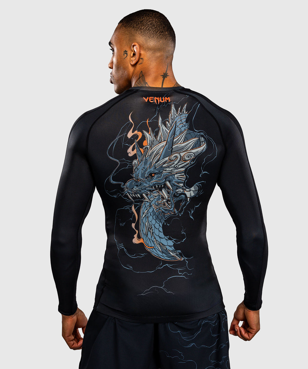 Venum Thunder Dragon Rashguard Manga Larga – Negro/Gris/Cobre